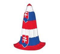YKJJFVZ Flag Of Slovakia Print Medieval And Renaissance Cloak With Hood,Wizard,Vampire And Halloween Costumes, Black, Large