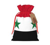 YKJJFVZ Flag Of The Syrian Arab Republic Print Medium Size Drawstring Gift Bags Jewelry Pouches For Candy Wedding Favors Christmas