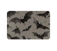 YKJJFVZ Halloween Bats Grey Print Front Door Rug for Indoor Outdoor Entrance,Welcome Mat with Flannel Fabric