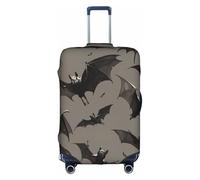 YKJJFVZ Halloween Bats Grey Print Suitcase Protector For Travel,Stylish And Protective Bag Covers For Luggage, White, L