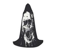 YKJJFVZ Horror Ghost Skull Print Medieval And Renaissance Cloak With Hood,Wizard,Vampire And Halloween Costumes