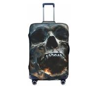 YKJJFVZ Horror Ghost Skull Print Suitcase Protector For Travel,Stylish And Protective Bag Covers For Luggage, White, S