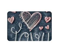 YKJJFVZ I Love You Words with Hearts Print Front Door Rug for Indoor Outdoor Entrance,Welcome Mat with Flannel Fabric