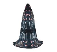 YKJJFVZ I Love You Words With Hearts Print Medieval And Renaissance Cloak With Hood,Wizard,Vampire And Halloween Costumes