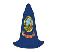 YKJJFVZ Idaho State Flag Print Medieval And Renaissance Cloak With Hood,Wizard,Vampire And Halloween Costumes