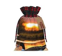 YKJJFVZ Loon Nature Bird Print Drawstring Gift Bags,Christmas Gift Wrapping Sacks Pouches For Xmas Presents Party Favor