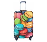 YKJJFVZ Macaron Biscuit Flavored Print Suitcase Protector For Travel,Stylish And Protective Bag Covers For Luggage, White, S