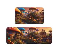 YKJJFVZ Magic Mushroom Print Kitchen Mats for Floor,Kitchen Rugs Set,for Various Indoor and Outdoor Spaces