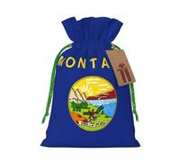 YKJJFVZ Montana State Flag Print Medium Size Drawstring Gift Bags Jewelry Pouches For Candy Wedding Favors Christmas