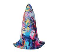 YKJJFVZ Music Print Medieval And Renaissance Cloak With Hood,Wizard,Vampire And Halloween Costumes