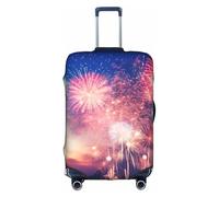 YKJJFVZ New Year Pyrotechnics Print Suitcase Protector For Travel,Stylish And Protective Bag Covers For Luggage, White, M