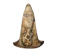 YKJJFVZ Nice Guitar Print Medieval And Renaissance Cloak With Hood,Wizard,Vampire And Halloween Costumes