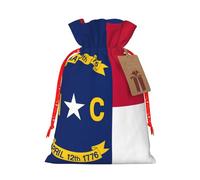 YKJJFVZ North Carolina State Flag Print Medium Size Drawstring Gift Bags Jewelry Pouches For Candy Wedding Favors Christmas