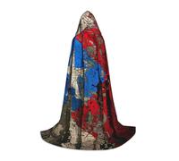 YKJJFVZ Puerto Rico Wallpaper Flag Print Medieval And Renaissance Cloak With Hood,Wizard,Vampire And Halloween Costumes