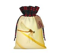 YKJJFVZ Set of 3 Abstract Yellow Dragonfly Drawstring Gift Bags
