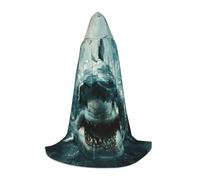 YKJJFVZ Shark Cum Print Medieval And Renaissance Cloak With Hood,Wizard,Vampire And Halloween Costumes