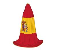 YKJJFVZ Spanish Flag Print Medieval And Renaissance Cloak With Hood,Wizard,Vampire And Halloween Costumes