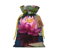 YKJJFVZ Spirit Of The Lotus Print Medium Size Drawstring Gift Bags Jewelry Pouches For Candy Wedding Favors Christmas