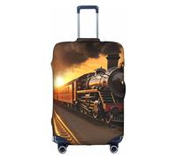 YKJJFVZ Steam Train Print Suitcase Protector For Travel,Stylish And Protective Bag Covers For Luggage, White, M