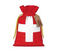 YKJJFVZ Swiss Flag Print Medium Size Drawstring Gift Bags Jewelry Pouches For Candy Wedding Favors Christmas
