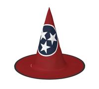 YKJJFVZ Tennessee State Flag Print Trendy Witch Hat,Creative Party Hats,Perfect For Creative And Spooky Costumes