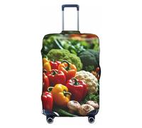 YKJJFVZ Variety Fresh Vegetables Fruits Print Suitcase Protector For Travel,Stylish And Protective Bag Covers For Luggage, White, L