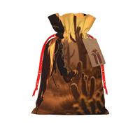 YKJJFVZ West Desert Cactus With Cowboys Riding Horses Print Medium Size Drawstring Gift Bags Jewelry Pouches For Candy Wedding Favors Christmas