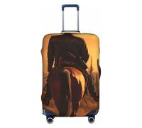 YKJJFVZ West Desert Cactus With Cowboys Riding Horses Print Suitcase Protector For Travel,Stylish And Protective Bag Covers For Luggage, White, M