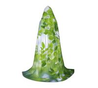 YKJJFVZ White Natural Greenery Twig Print Medieval And Renaissance Cloak With Hood,Wizard,Vampire And Halloween Costumes