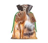 YKJJFVZ Whitetail Deer Fawn In Wilderness Stag Print Medium Size Drawstring Gift Bags Jewelry Pouches For Candy Wedding Favors Christmas