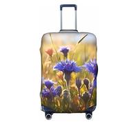 YKJJFVZ Wild Flowers And Cornflowers Daisies Print Suitcase Protector For Travel,Stylish And Protective Bag Covers For Luggage, White, L