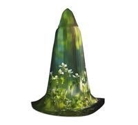 YKJJFVZ Wild Flowers Birds Leaves Branches Print Medieval And Renaissance Cloak With Hood,Wizard,Vampire And Halloween Costumes