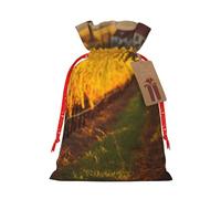 YKJJFVZ Wine And Winemaking Winery Grape Field1 Print Versatile Drawstring Christmas Gift Bags,Burlap Material,Xmas Wrapping Bags,Candy Bags