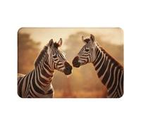 YKJJFVZ Zebra and Giraffe Print Front Door Rug for Indoor Outdoor Entrance,Welcome Mat with Flannel Fabric