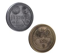 YkJumpC 2 PCS Decision Coin Skull Pattern Yes No Challenge Coin 3D Relief Souvenir Coin for Decision Maker Commemorative Collection Gift Throw Game Collector