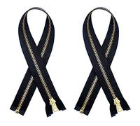 ykk 2PCS 5 27 Inch Brass Separating Metal Zippers for Jackets, Coats, Sewing, Crafts. (17" Inches)