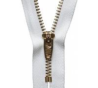 YKK Brass Jeans Zip - White (18cm)