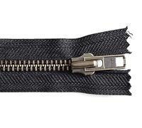 YKK Closed End Metal Bronze Zip. 4, 5, 6, 7, 8, 9, 10, 11, 12, 15, 20 inch. Width No 8 (5 inch)