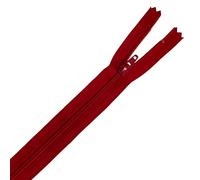 YKK Closed End Nylon Red Zipper, Heavy Duty Sewing Zipper, Metal Teeth for DIY Sewing Skirt, Luggage, Trousers, Bags, Purses, Dresses, Crafts Making, 12 Inch (30cm), 1pc
