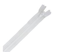 YKK Closed End Nylon White Zipper, Heavy Duty Sewing Zipper, Metal Teeth for DIY Sewing Skirt, Luggage, Trousers, Bags, Purses, Dresses, Crafts Making, 20 Inch (51cm), 1pc