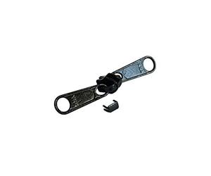 YKK Number 5 Coil Double Pull Non-Lock Sliders with Bottom Stoppers Replacement Part Fits #5 Nylon Coil Zipper Chain, Zipper Repair Pull for Outdoor Gear or Luggage (3 Sliders 3 Bottom Stoppers)