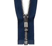 YKK Open Ended Zip, Suede,Metal, Blue, 71 cm Length