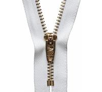 YKK Semi-Auto Lock Zip, No. 501 White, 20 cm Length