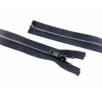 YKK Silver Metal Open End Zip 55cm Mid Grey - Each