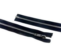 YKK Silver Metal Open End Zip 65cm Navy Blue - Each