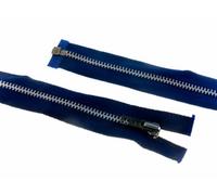 YKK Silver Metal Open End Zip 70cm Royal Blue - Each