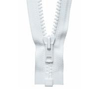 YKK Vislon Heavyweight Open-End Zip: 46cm or 18.11in: White YKK White