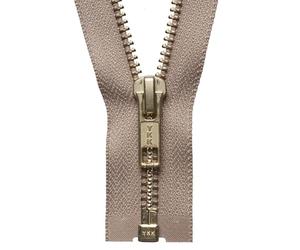 YKK Y2066Ż Brass Metal Open End Zip: 66cm: Fawn