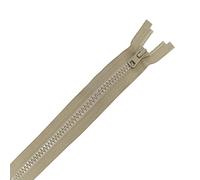 YKK Zipper Nylon Beige Open End VISLON Zip, Plastic Teeth Sewing Zipper for Jackets, Coat, Knitwear, Cardigans, Sportswear & DIY Craft Projects, 30 inch (76cm), 1pc