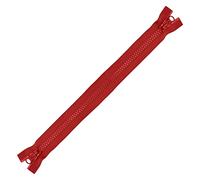 YKK Zipper Two-Way Open-End Red Nylon Zip, Chunky-Style Plastic Teeth Heavy Weight Zipper for Jackets, Coats, Sportswear, Ski Wear, Cardigans, 26 inch (66cm), 1pc